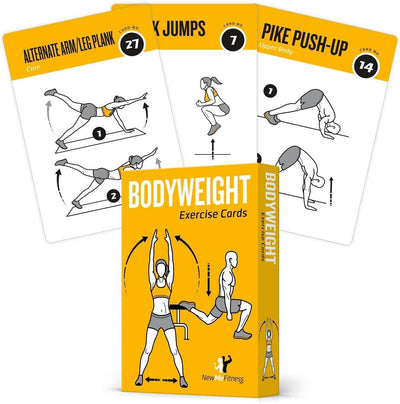 NewMe Fitness Stretching Workout Cards, Instructional Fitness Deck for Women & Men, Beginner Fitness Guide to Training Exercises at Home or Gym