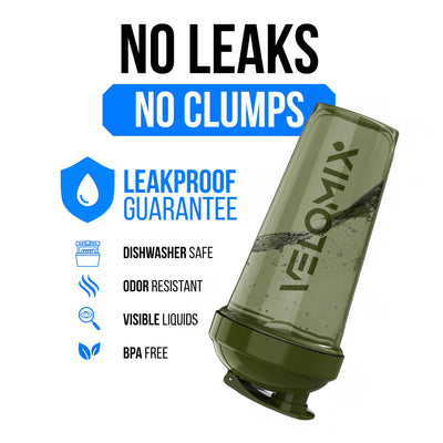 VELOMIX -2 Pack- 28 oz Protein Shaker Bottles for Protein Mixes - 2x Wire Whisk | Leak Proof Shaker Cups for Protein Shakes | Protein Shaker Bottle Pack (Black/Transparent)
