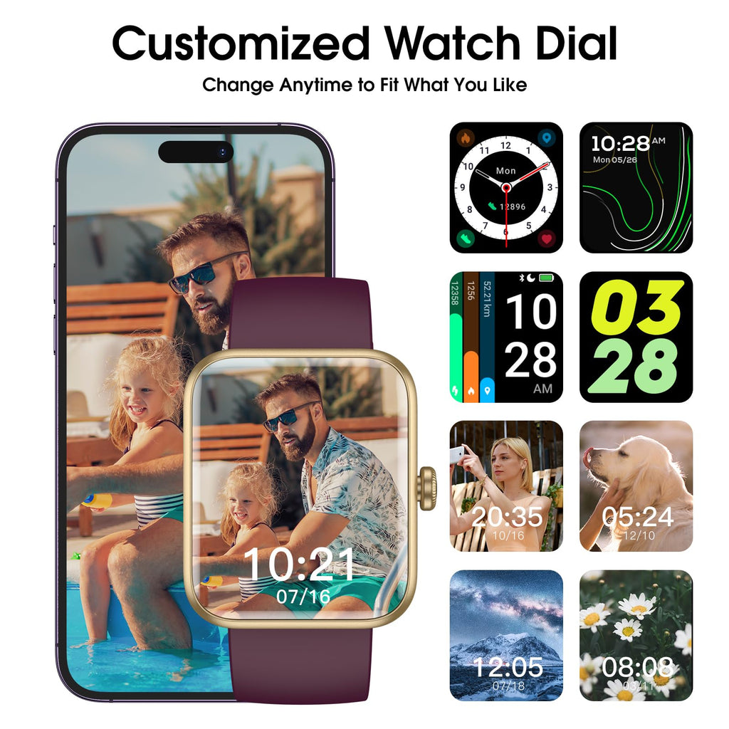 Smart Watch, Fitness Tracker with Heart Rate Monitor, Blood Oxygen, Sleep Tracker, 41mm Touchscreen Smartwatch for Android iOS Swimming Waterproof Pedometer Step Calories Tracker for Women Men