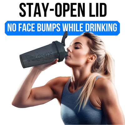 VELOMIX -2 Pack- 28 oz Protein Shaker Bottles for Protein Mixes - 2x Wire Whisk | Leak Proof Shaker Cups for Protein Shakes | Protein Shaker Bottle Pack (Black/Transparent)