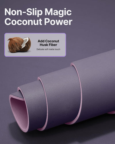 YOTTOY Yoga Mat,Non-Slip Hot Yoga Mat with Anti-Tear Design and Friendly Natural Rubber Mat with Strap and Bag