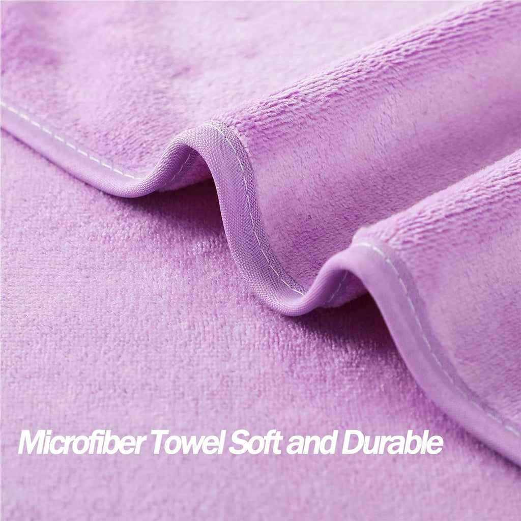 Microfiber Gym Towels Bigger Size Super Soft for Exercise Fitness, Sports, Workout, 380-GSM 15-Inch x 31-Inch Quick-Drying Towels (3 Pack, Grey+Blue+Purple)