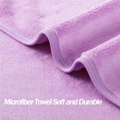 Microfiber Gym Towels Bigger Size Super Soft for Exercise Fitness, Sports, Workout, 380-GSM 15-Inch x 31-Inch Quick-Drying Towels (3 Pack, Grey+Blue+Purple)