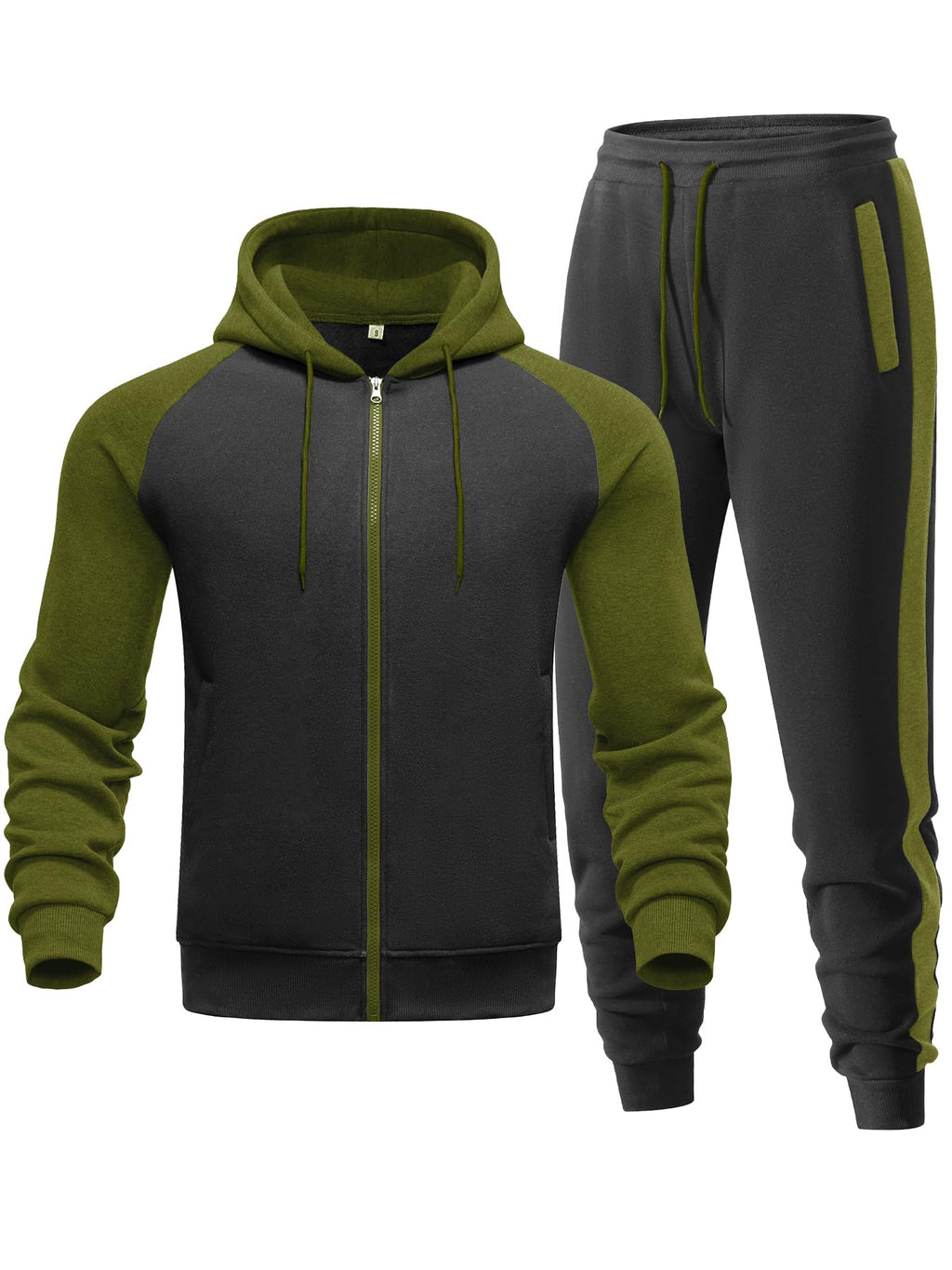 Men's Tracksuit 2 Pieces Set Zip Up Hoodie Sweatsuits Athletic Jogging Suit Set Casual Outfit with Pockets