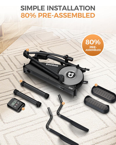 pooboo Elliptical Machine, Elliptical Exercise Machine with 16-Level Resistance&Hyper-Quiet Magnetic Driving System, Elliptical Machine for Home with LCD Monitor&15.5IN Stride, 350LBS Weight Capacity