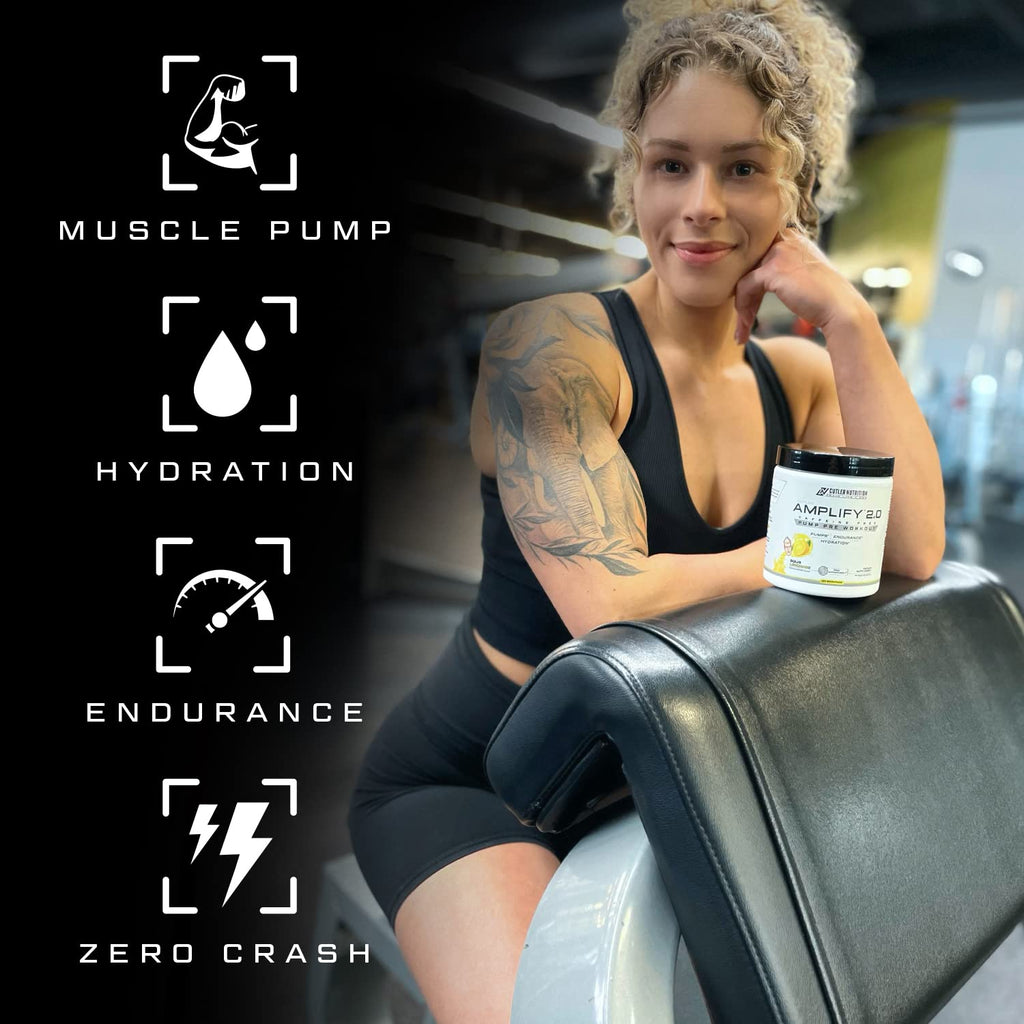 Cutler Nutrition Amplify Pump Pre Workout Caffeine Free Nitric Oxide Booster containing Arginine and Citrulline Pre-Workout for Maximum Pumps Sour Lemonade Flavor