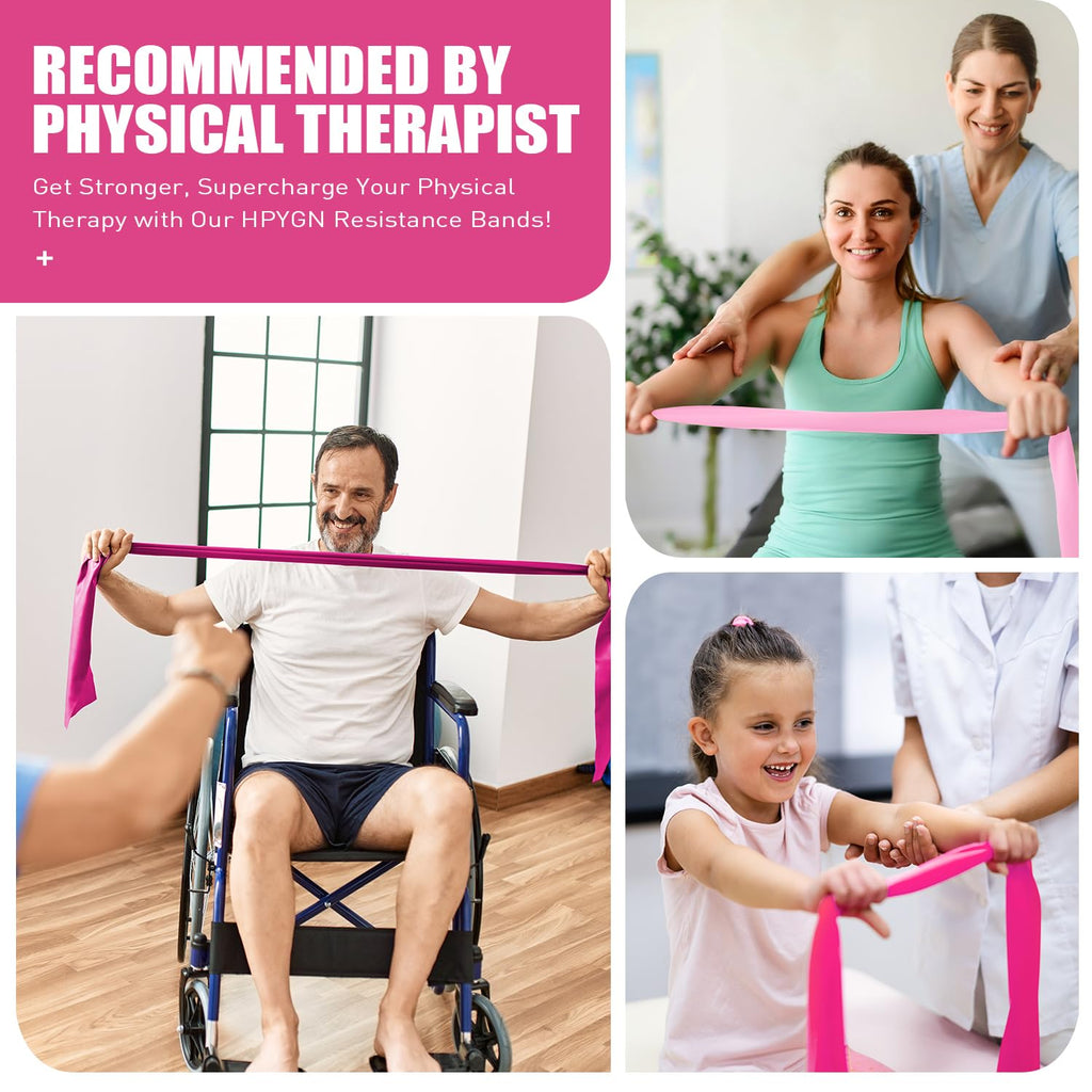 Resistance Bands, Exercise Bands, Physical Therapy Bands for Strength Training, Yoga, Pilates, Stretch Elastic Band with Different Strengths, Workout Bands for Home Gym