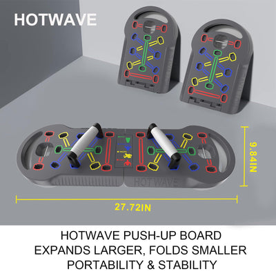 HOTWAVE Portable Exercise Equipment with 16 Gym Accessories,20 in 1 Push Up Board Fitness,Resistance Bands with Ab Roller Wheel,at Home Workout for Men