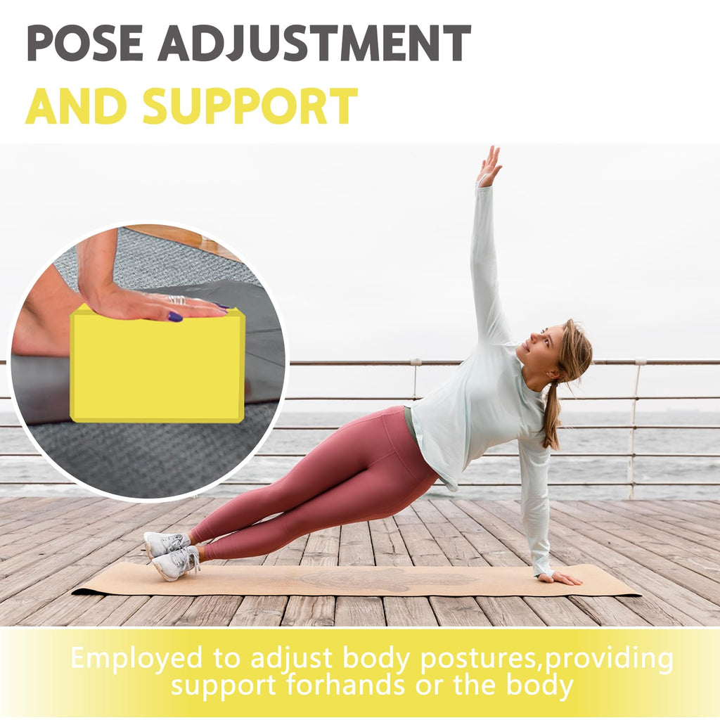 9"x6"x3" Yoga Blocks, Soft Non-Slip Surface Premium Foam Blocks, Supportive, Lightweight, Odor Resistant, Yoga Accessories for Pilates Meditation General Fitness Stretching Toning