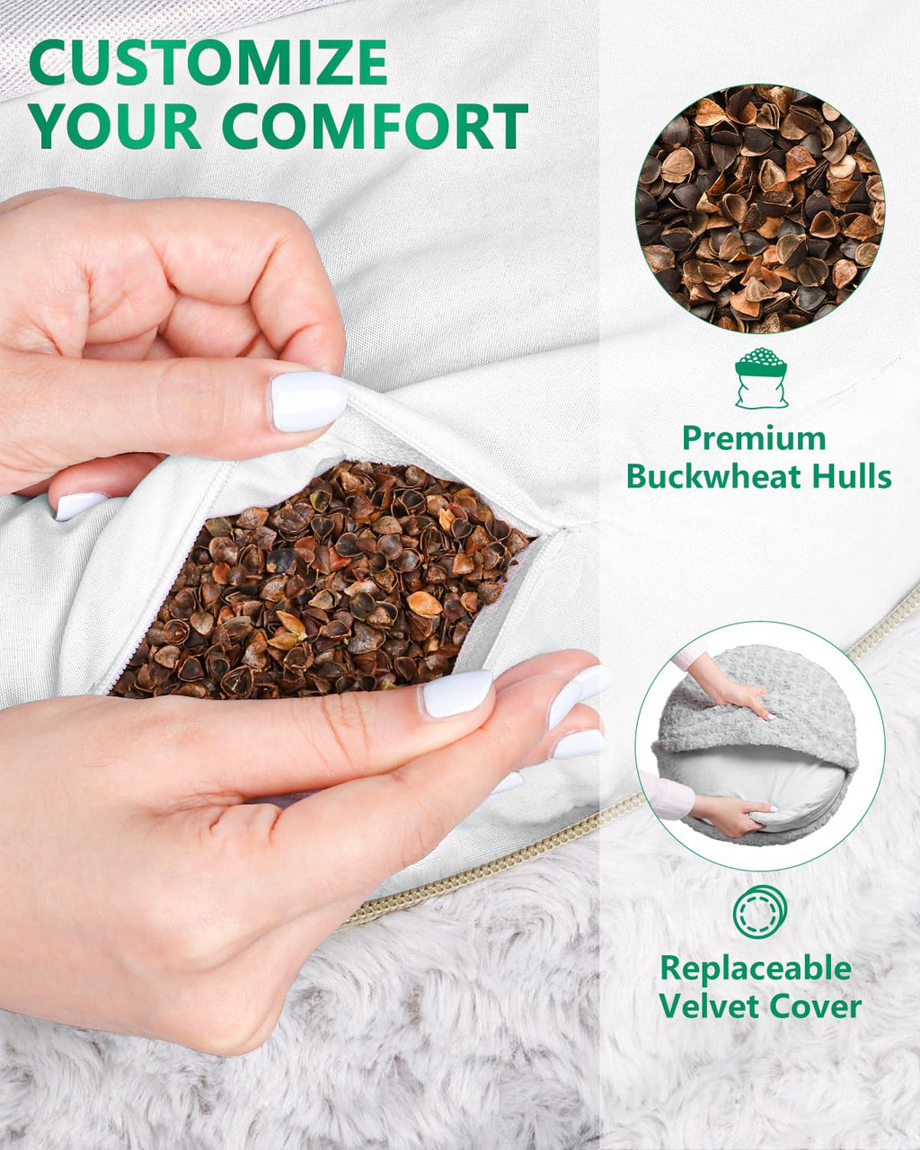 Hihealer Meditation Cushion, Traditional Tibetan Meditation Pillow Velvet Cover - Large Floor Cushion Seating for Adults - Yoga Buckwheat Bolster for Women、Moms