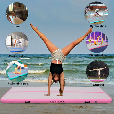 DAIRTRACK Inflatable Gymnastics Air Mat 10ft/13ft/16ft/20ft Tumble Track Tumbling Mats for Home Use/Gym/Training/Cheerleading/Yoga/Water