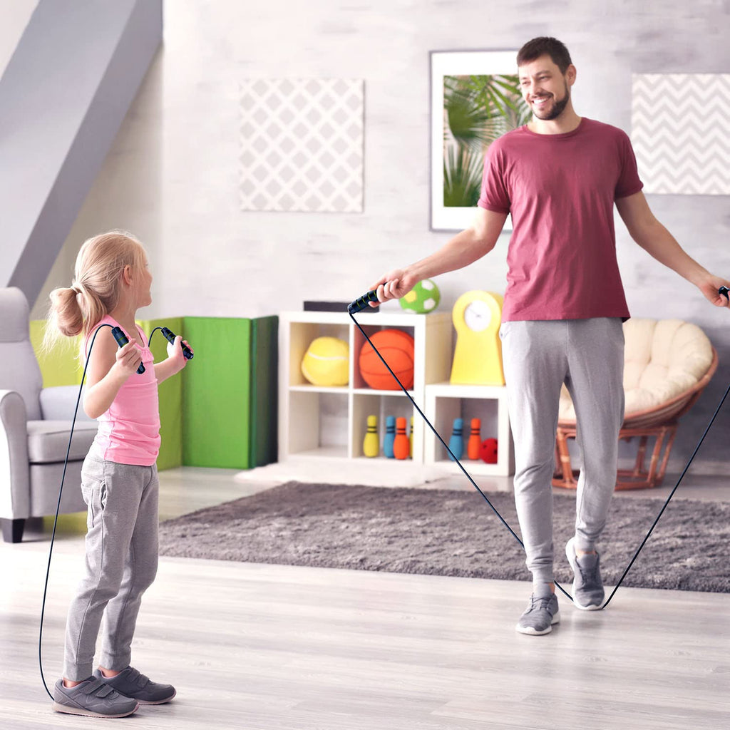 Jump Rope, Tangle-Free Rapid Speed Jumping Rope Cable with Ball Bearings for Women, Men, and Kids, Adjustable Steel Jump Rope with Foam Handles for Home Gym Exercise Fitness Workout Equipment & Slim Body