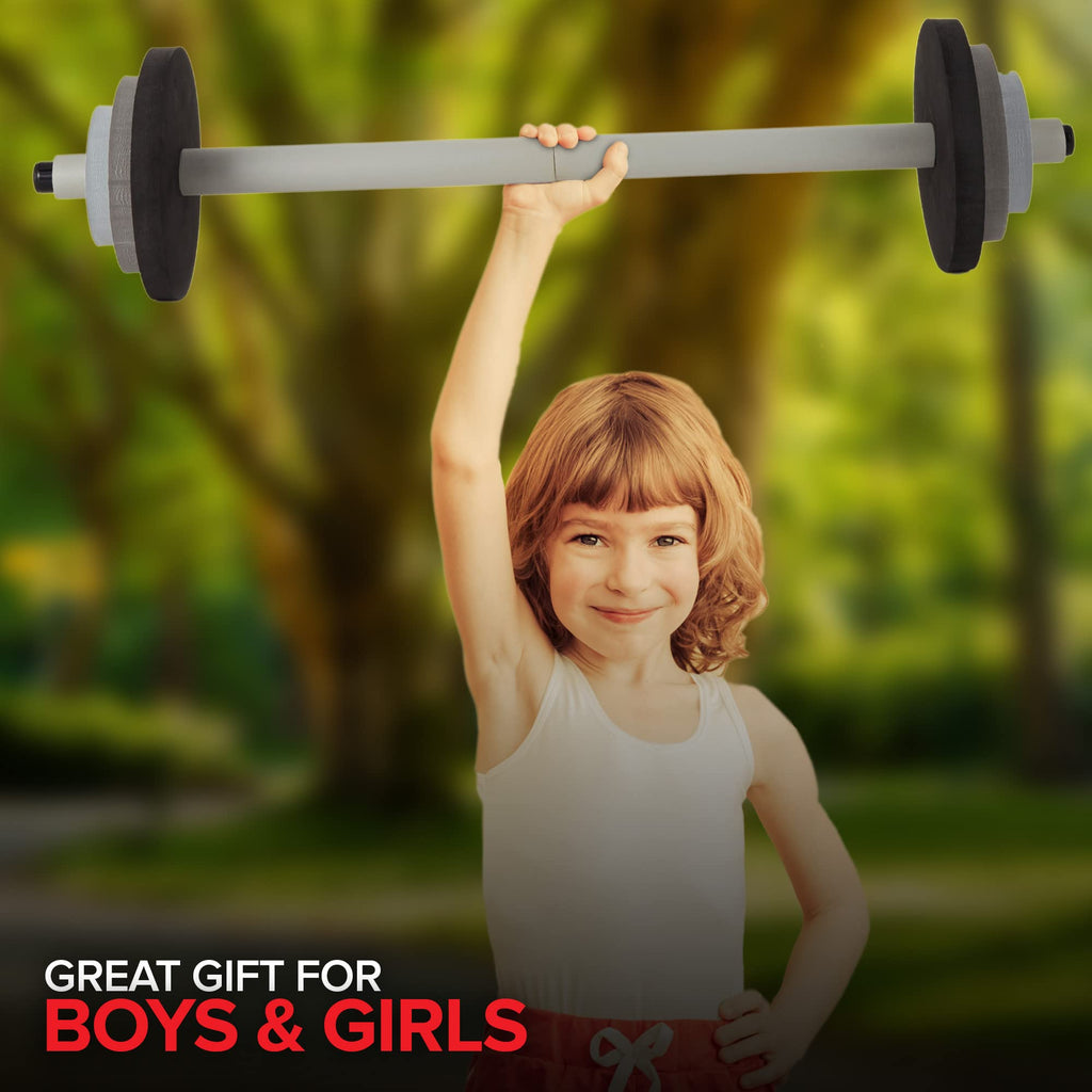 Modern Innovations Kids Weight Set (2 Pack) Toy Dumbbells, Baby Dumbbell Workout Weights, Fun Fitness and Exercise Equipment for Toddlers - Black & Gray…