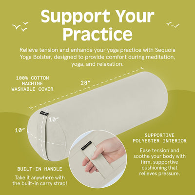 Retrospec Retrospec Sequoia Yoga Bolster Pillow - Meditation Cushion for Yoga Practices - Includes Machine Washable 100% Cotton Cover & Durable Carry Handle