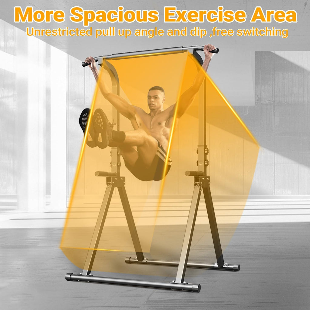 Foldable Pull Up Bar Free Standing Multi-function Power Tower Dip Bar Home Gym Strength Training Equipment 300 LBS Weight Capacity