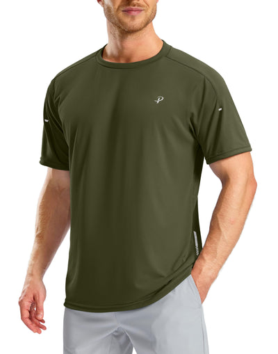 Pudolla Men's Workout Running T-Shirts Lightweight Quick Dry Athletic Gym Shirts for Men Short Sleeve Sport Tee Tops