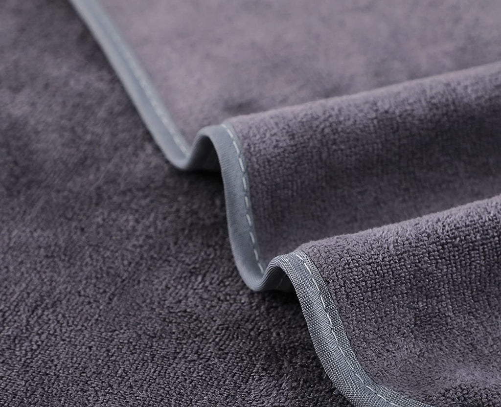 Microfiber Gym Towels Bigger Size Super Soft for Exercise Fitness, Sports, Workout, 380-GSM 15-Inch x 31-Inch Quick-Drying Towels (3 Pack, Grey+Blue+Purple)