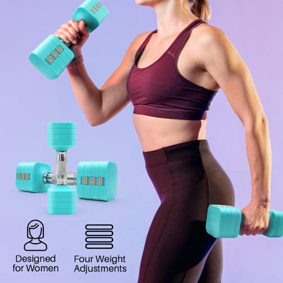 20LBS Adjustable Dumbbell Set, 4 in 1 Free Weights Dumbbells Set for,4lb 6lb 8lb 10lb, with Metal Non Slip Handle，Quick Change，Home Gym Strength Training Equipment for Men and Women