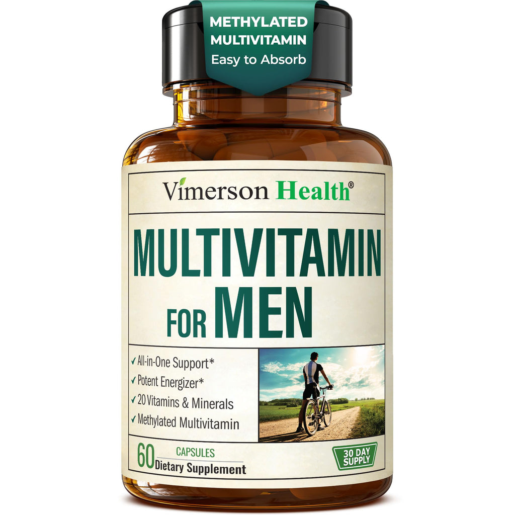 Multivitamin for Men – Methylated Mens Multivitamins & Multiminerals Capsules with Vitamin B12, A, D, C, Zinc, Magnesium & More for Complete Daily Support – High Potency Bioavailable Vitamins for Men