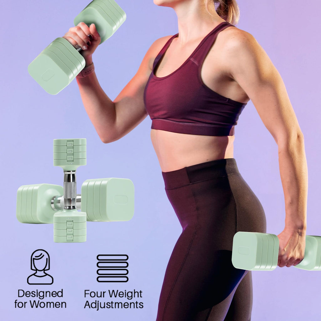 20LBS Adjustable Dumbbell Set, 4 in 1 Free Weights Dumbbells Set for,4lb 6lb 8lb 10lb, with Metal Non Slip Handle，Quick Change，Home Gym Strength Training Equipment for Men and Women