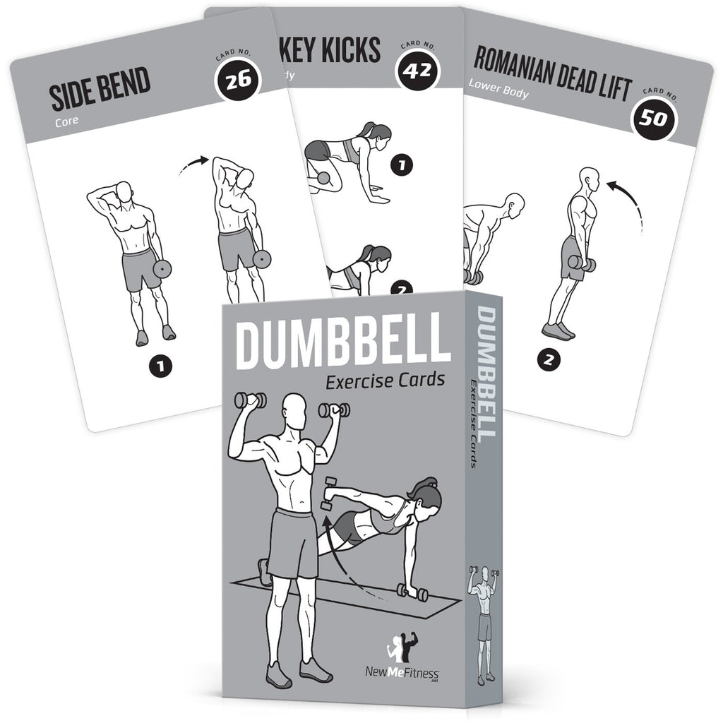 NewMe Fitness Stretching Workout Cards, Instructional Fitness Deck for Women & Men, Beginner Fitness Guide to Training Exercises at Home or Gym