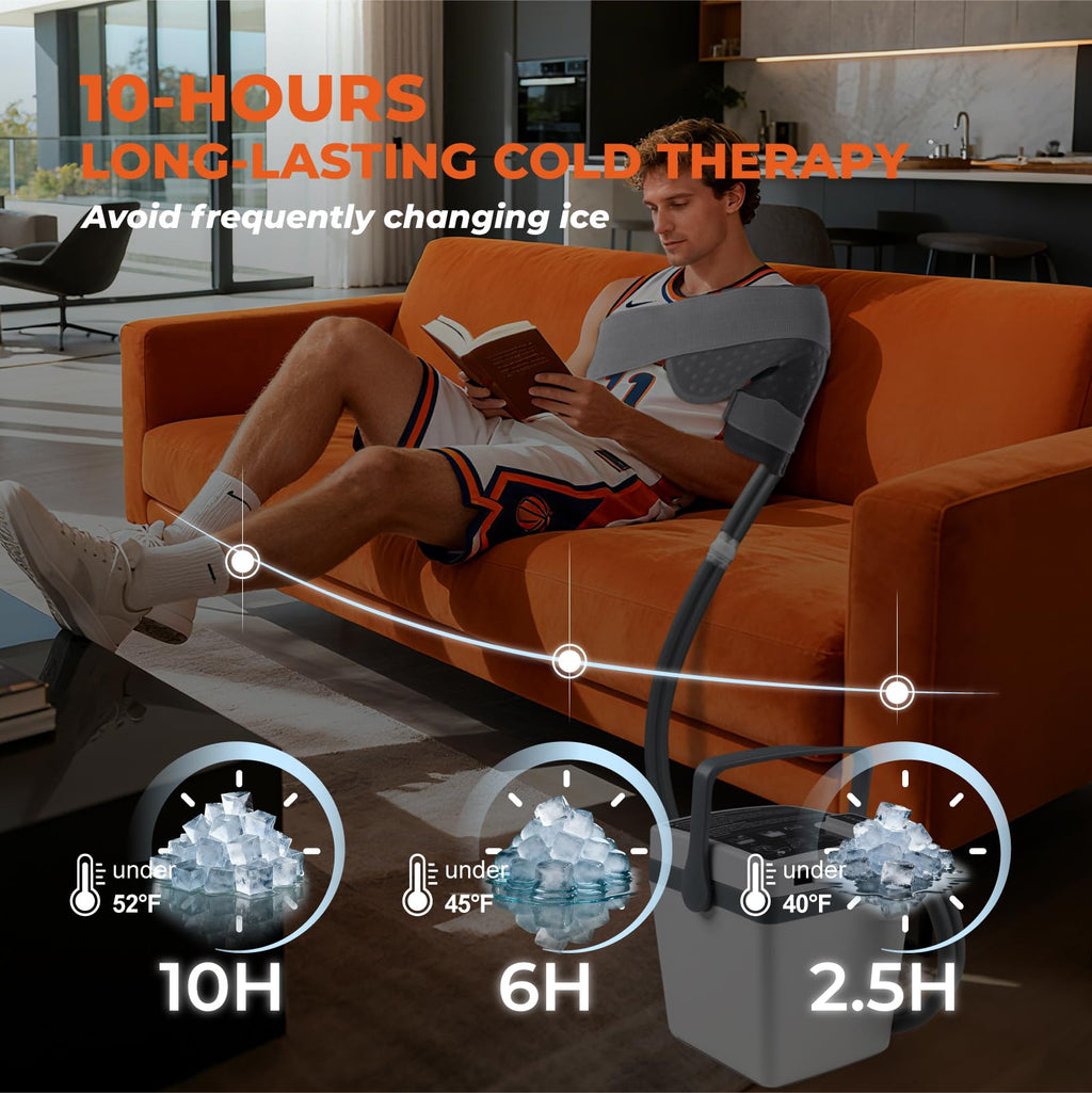 YOUKADA Cold Therapy Machine for Knee After Surgery, 4 Customizable Modes, Ice Machine for Knee, Shoulder, Hip & Ankle, Adjustable Cooling for Post-Surgery Recovery & Arthritis Pain Relief