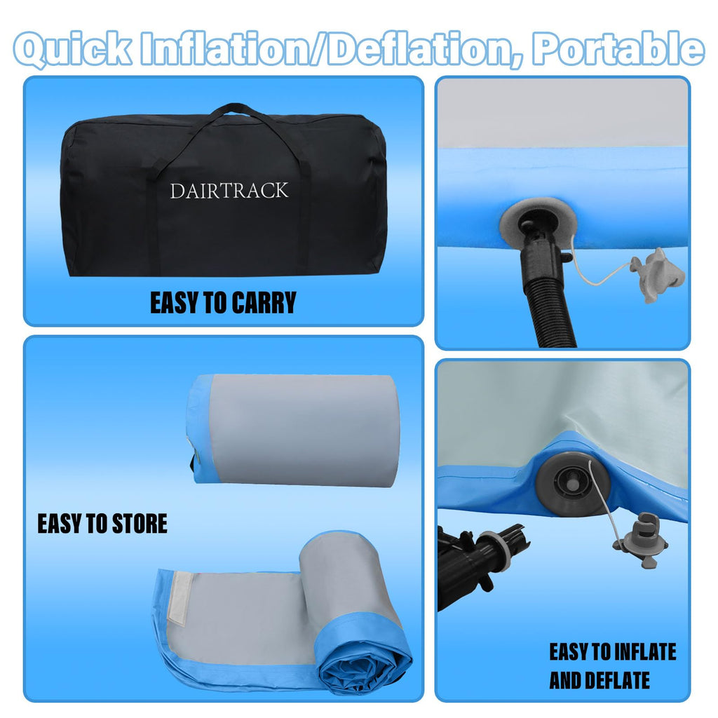 DAIRTRACK Inflatable Gymnastics Air Mat 10ft/13ft/16ft/20ft Tumble Track Tumbling Mats for Home Use/Gym/Training/Cheerleading/Yoga/Water