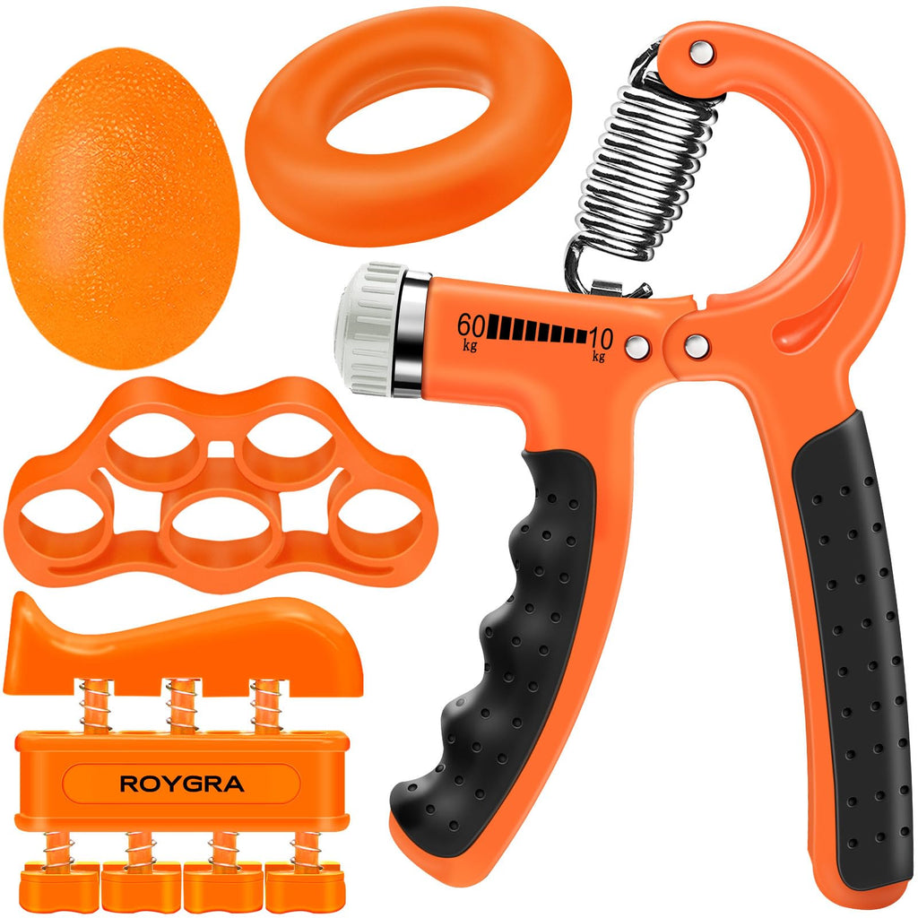 roygra Grip Strength Trainer (5 Pack), Forearm Strengthener Exerciser, Hand Strengthening Devices, Finger Strengthener, Workout Exercise Fitness Equipment, Baseball Climbing Calisthenics Basketball