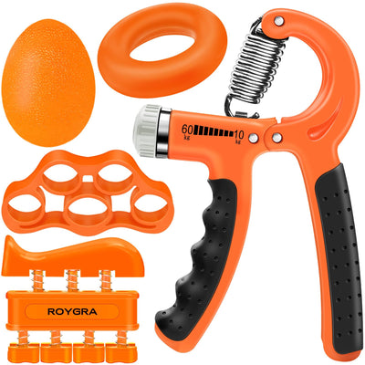 roygra Grip Strength Trainer (5 Pack), Forearm Strengthener Exerciser, Hand Strengthening Devices, Finger Strengthener, Workout Exercise Fitness Equipment, Baseball Climbing Calisthenics Basketball
