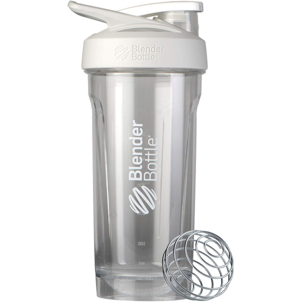 BlenderBottle Strada Tritan Shaker Bottle with Locking Lid, 28-Ounce, White