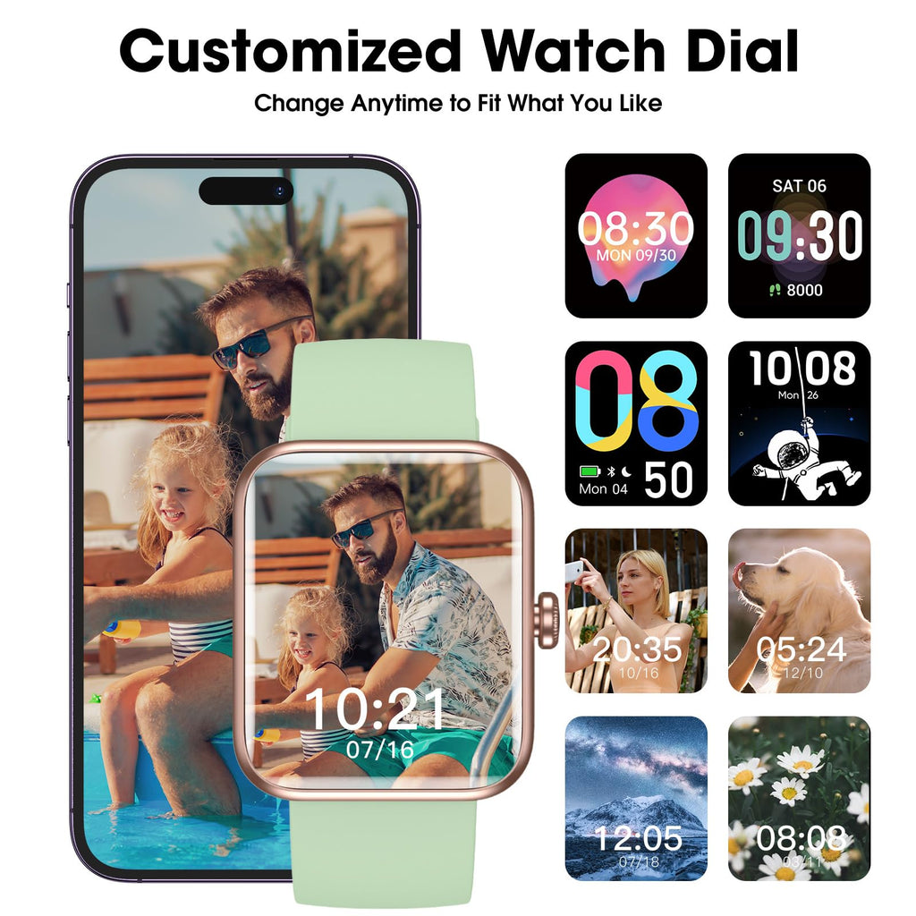 Smart Watch, Fitness Tracker with Heart Rate Monitor, Blood Oxygen, Sleep Tracker, 41mm Touchscreen Smartwatch for Android iOS Swimming Waterproof Pedometer Step Calories Tracker for Women Men