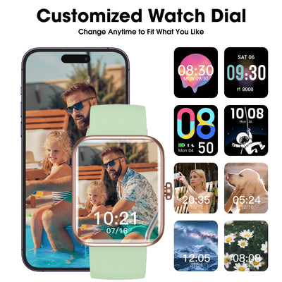 Smart Watch, Fitness Tracker with Heart Rate Monitor, Blood Oxygen, Sleep Tracker, 41mm Touchscreen Smartwatch for Android iOS Swimming Waterproof Pedometer Step Calories Tracker for Women Men