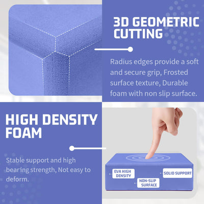 Yoga Blocks 2 Pack, EVA Foam Yoga Block Supportive, Non-Slip Exercise Blocks, Yoga Accessories for Pilates, Meditation, Balance, Stretching and Deep Poses