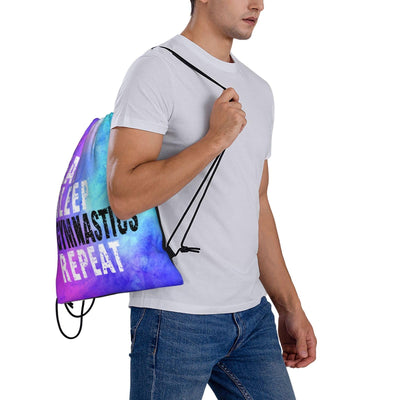 Gymnastics Drawstring Backpack Light Gym String Bag Pink Water Resistant Sackpack Sport Yoga Daypack For Womens Mens