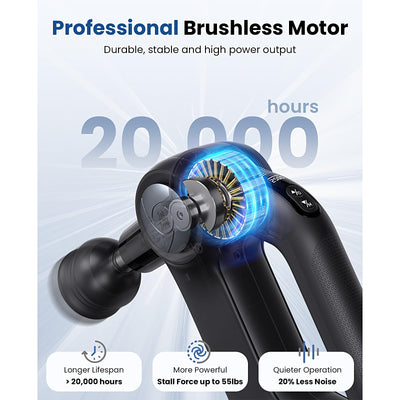 BOB AND BRAD D5 Pro Plus Massage Gun with Heat, FSA Eligible/HSA Eligible, 13mm Amplitude Deep Tissue Percussion Massage Gun with Max Power for Muscle Therapy, Professional Muscle Massager, Ideal Gift