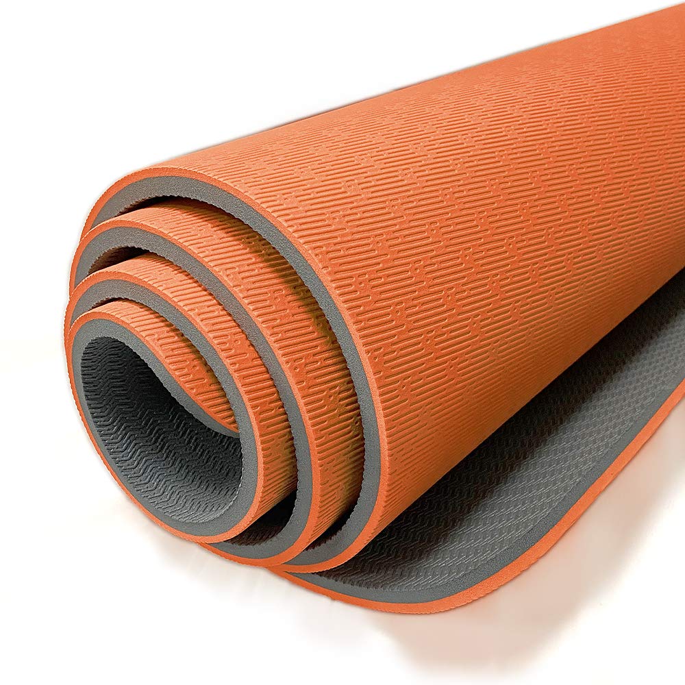 Hatha Yoga Extra Thick TPE Yoga Mat - 72"x 32" Thickness 1/2 Inch -Eco Friendly SGS Certified - With High Density Anti-Tear Exercise Bolster For Home Gym Travel & Floor Outside