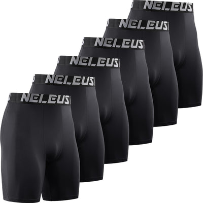 NELEUS 3 or 6 Pack Compression Shorts for Men Spandex Sport Shorts Running Athletic Workout Performance Baselayer Underwear