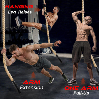 Climbing Rope Gym Workout - 1.5 Inch Diameter 10FT 15FT 20FT 25FT 30FT 35FT Heavy Duty Jute Thick Ropes for Adults Strength Training Outdoor Tree Swing Indoor Home Fitness Exercise