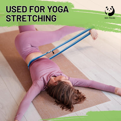 Slim Panda Yoga Strap for Stretching,Cotton Yoga Strap with Adjustable D-Ring Buckle,Non-Elastic Yoga Belt for Pilates,Gym Workouts,Physical Therapy,Improve Flexibility