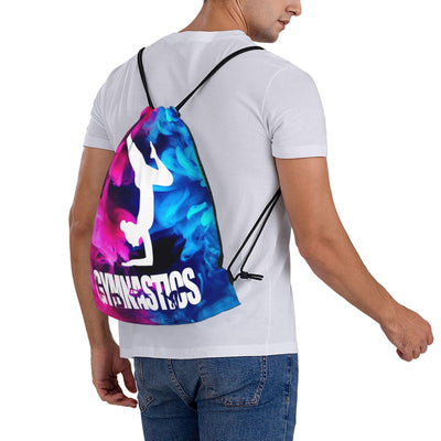 Gymnastics Drawstring Backpack Light Gym String Bag Pink Water Resistant Sackpack Sport Yoga Daypack For Womens Mens