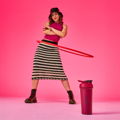 BlenderBottle Strada Shaker Cup Insulated Stainless Steel Water Bottle with Wire Whisk, 24-Ounce, Black