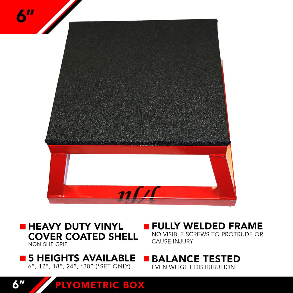 JFIT Plyometric Boxes - Made in Taiwan NO Assembly Required Single - Height Box Set and Adjustable Box Options Plyometric Platform and Jumping Agility Box for Training Conditioning Strength Training