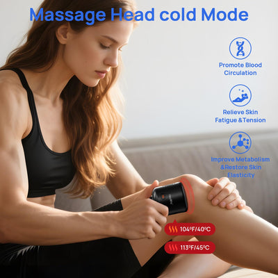 Percussion Massage Gun Deep Tissue with Heat and Cold, Portable Handheld Muscle Massager, Percussion Back Body Masajeador 12mm Amplitude for Athletes, Runner, Gifts for Men Women