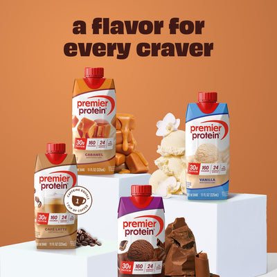 Premier Protein Shake, Vanilla, 30g Protein, 1g Sugar, 24 Vitamins & Minerals to Support Immune Health, 11 fl oz, Pack of 12 (Packaging May Vary)