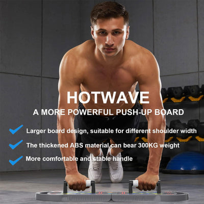 HOTWAVE Portable Exercise Equipment with 16 Gym Accessories,20 in 1 Push Up Board Fitness,Resistance Bands with Ab Roller Wheel,at Home Workout for Men