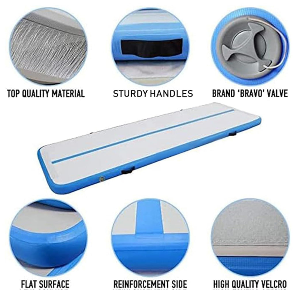 DAIRTRACK Inflatable Gymnastics Air Mat 10ft/13ft/16ft/20ft Tumble Track Tumbling Mats for Home Use/Gym/Training/Cheerleading/Yoga/Water