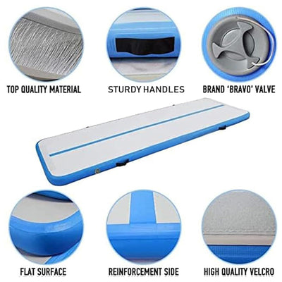 DAIRTRACK Inflatable Gymnastics Air Mat 10ft/13ft/16ft/20ft Tumble Track Tumbling Mats for Home Use/Gym/Training/Cheerleading/Yoga/Water