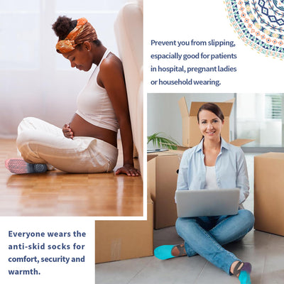 Ozaiic Pilates Socks for Women Non Slip Grip, Yoga Socks with Grippers for Barre, Hospital, Ballet, Dance, Barefoot Workout