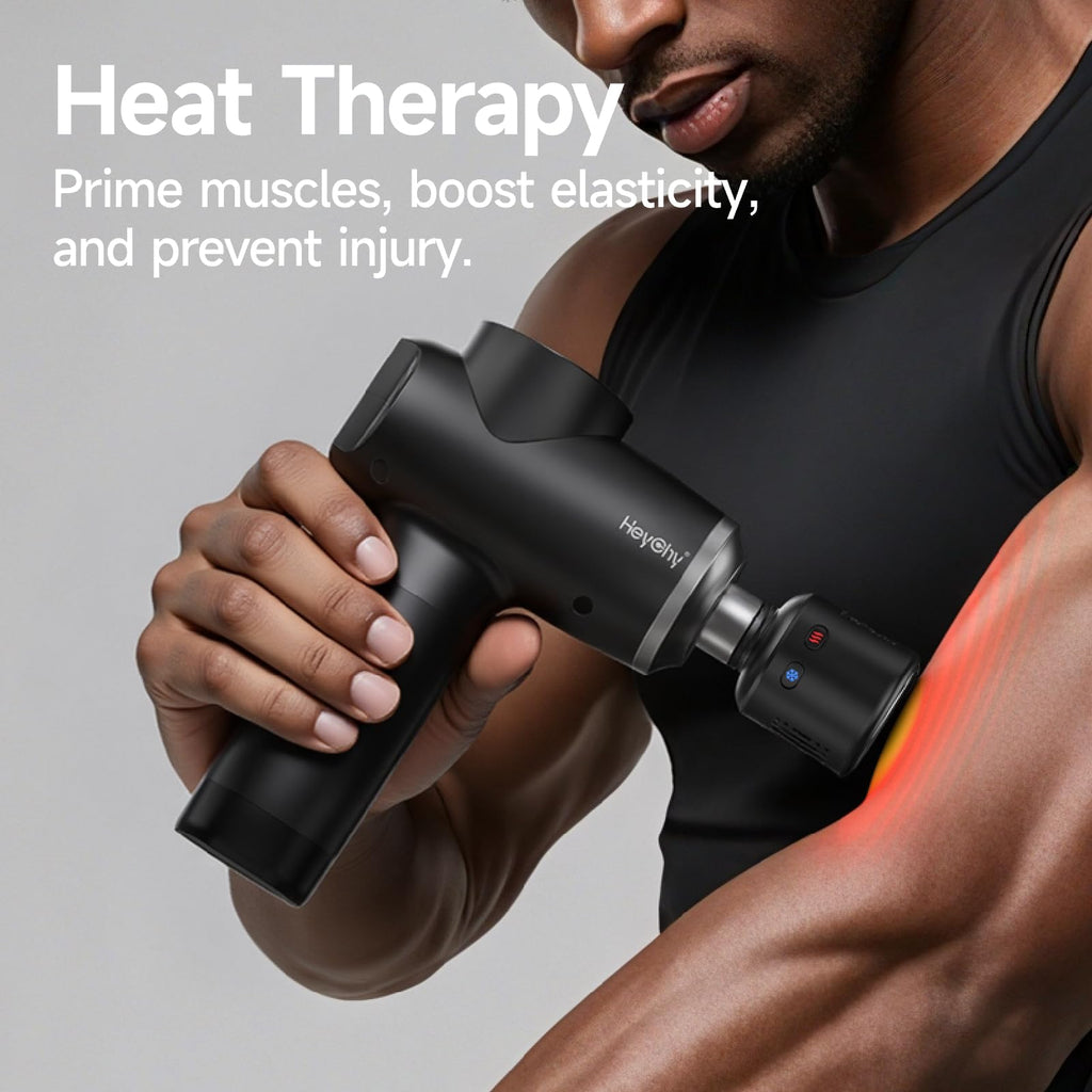 Percussion Massage Gun Deep Tissue with Heat and Cold, Portable Handheld Muscle Massager, Percussion Back Body Masajeador 12mm Amplitude for Athletes, Runner, Gifts for Men Women