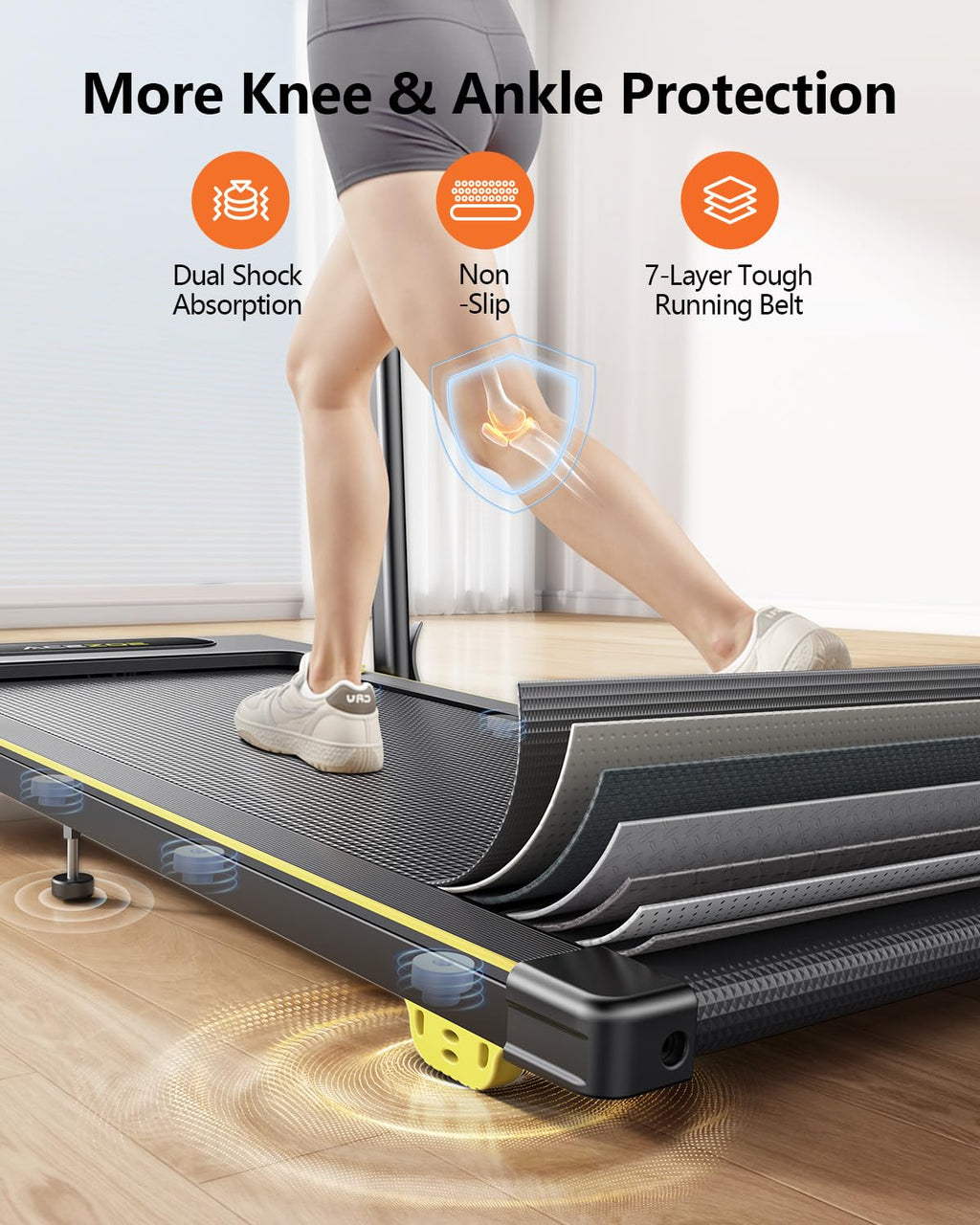 3 in 1 Under Desk Treadmill with Incline, Walking Pad with Removable Desk Workstation, Adjustable Height for Different Need, 300lbs Capacity, Foldable Compact for Home Small Office